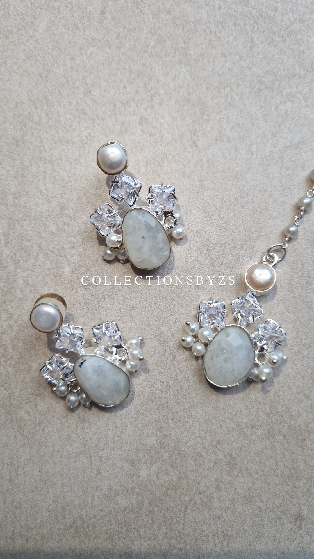 FALAK Small Beautiful Elegant *Premium* Mother of Pearl& -Moonstone & Rose Quartz SILVER