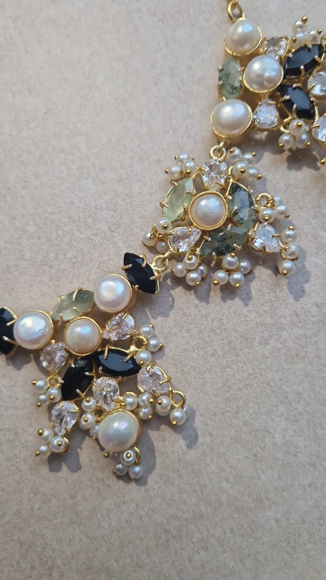 SHAZIA- *Premium* Fresh Water Pearls and SAGE & BLACK Semi precious stones.