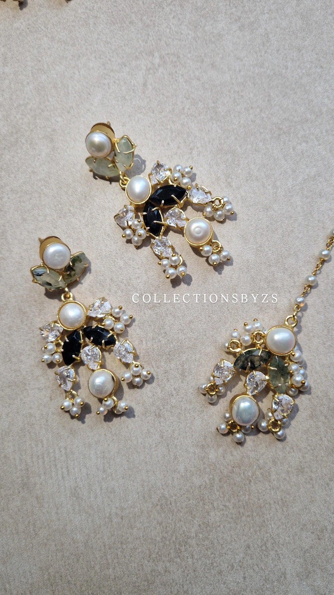 SHAZIA- *Premium* Fresh Water Pearls and SAGE & BLACK Semi precious stones.