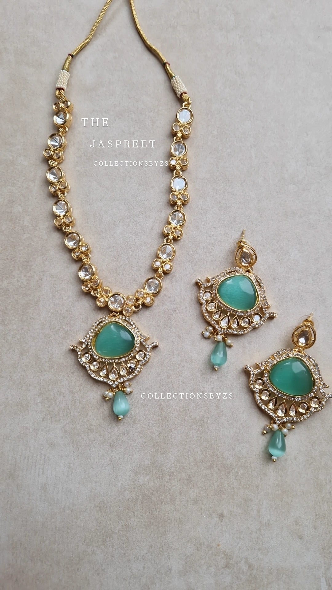 MISHAAL * CLEARANCE* - Mint Small Chest Mala set.