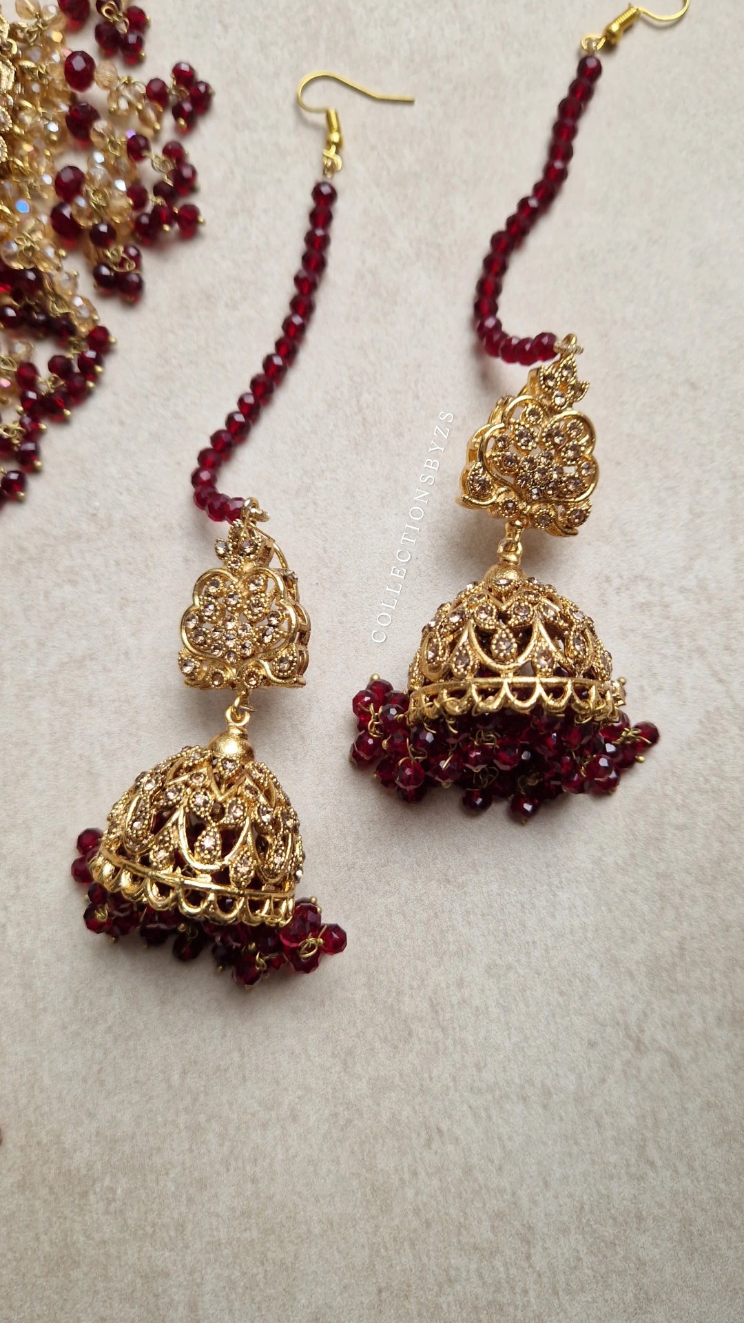 ZARA- Premium Pakistani Earrings, Tikka and OVERSIZED Jhumar Set