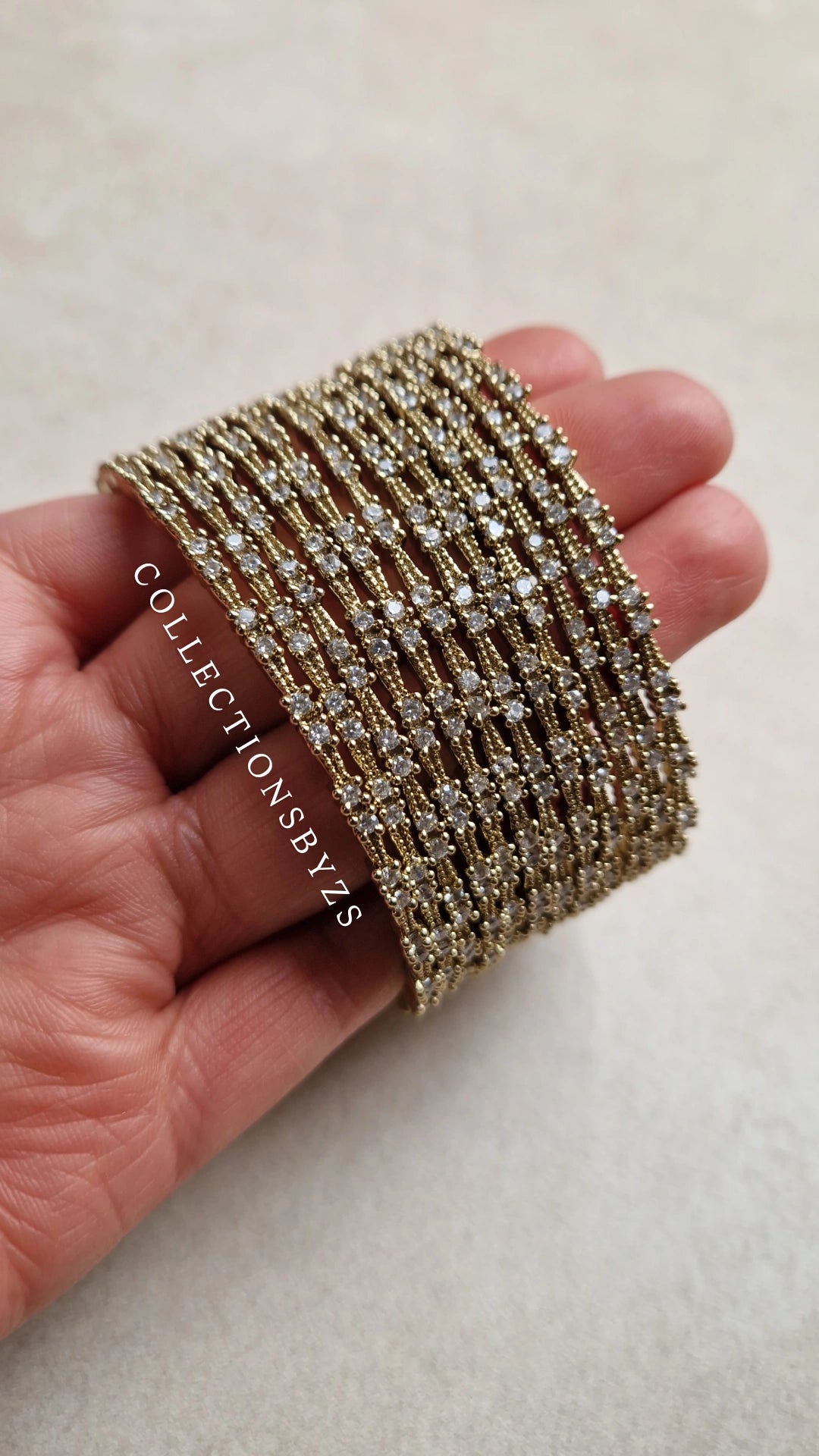 SHAMEEM- 12 Slim Bangles- Antique Polish with American Diamond