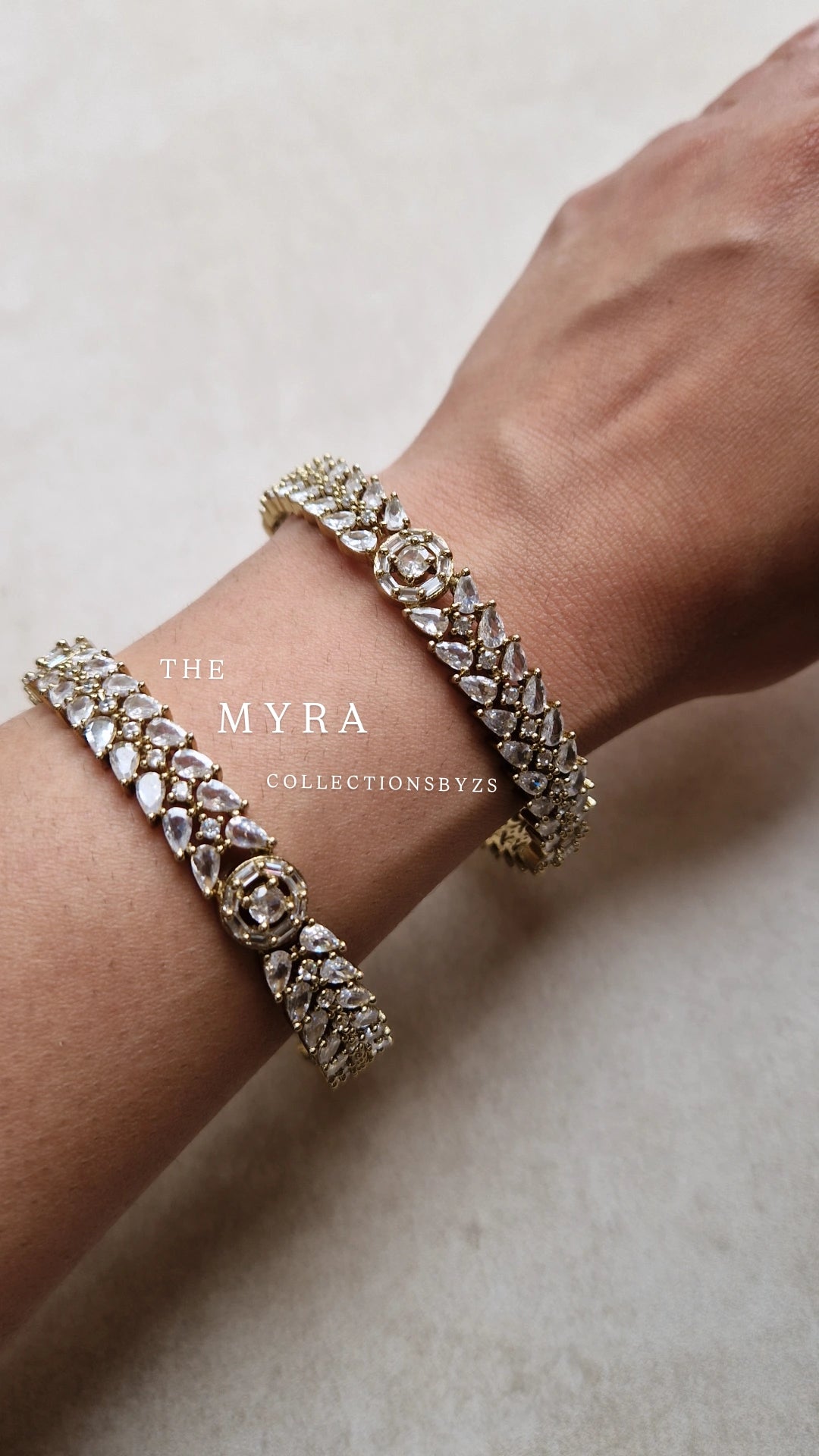 MYRA- Beautiful American Diamond Bangles- X2 pieces