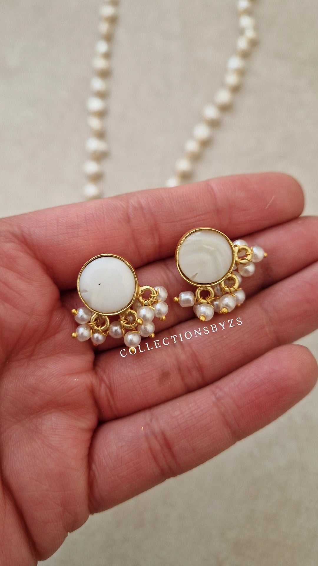 HEERA- *Premium* Fresh water Pearls Mini Mala and Mini Earring