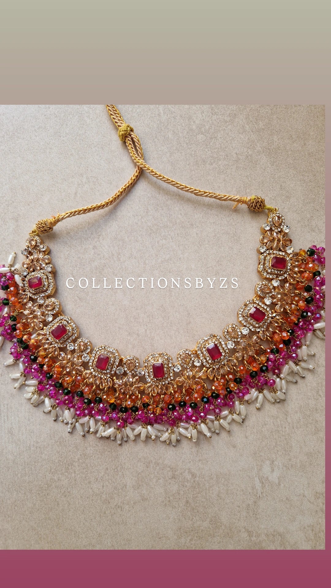 * CLEARANCE* Semi Bridal Necklace ONLY - MEHNDI colour.