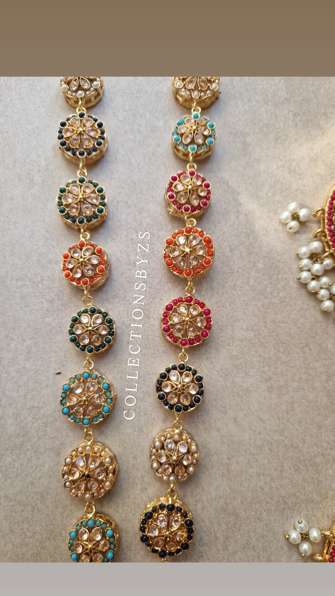 MEHREEN - Nauratan Mala Pakistani Jewellery Set OVERSIZED.