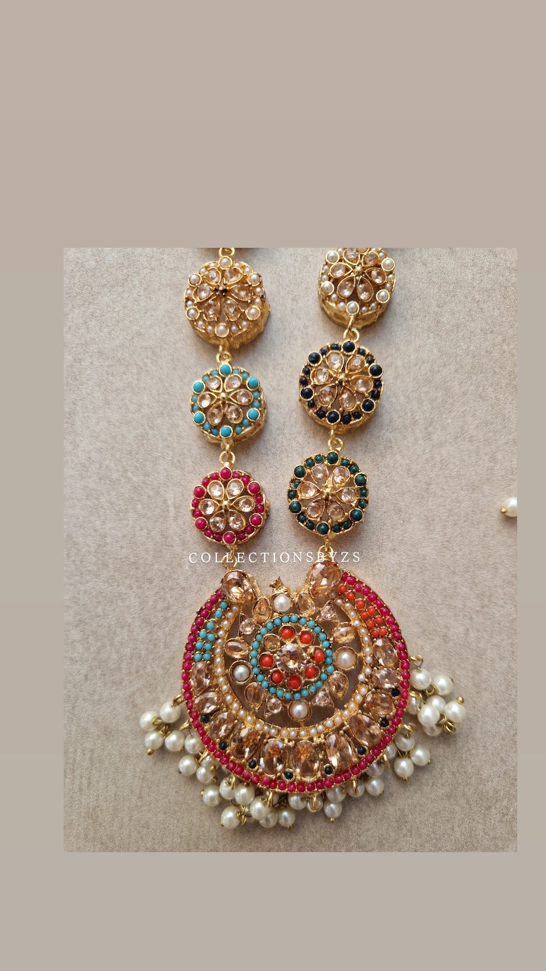 MEHREEN - Nauratan Mala Pakistani Jewellery Set OVERSIZED.