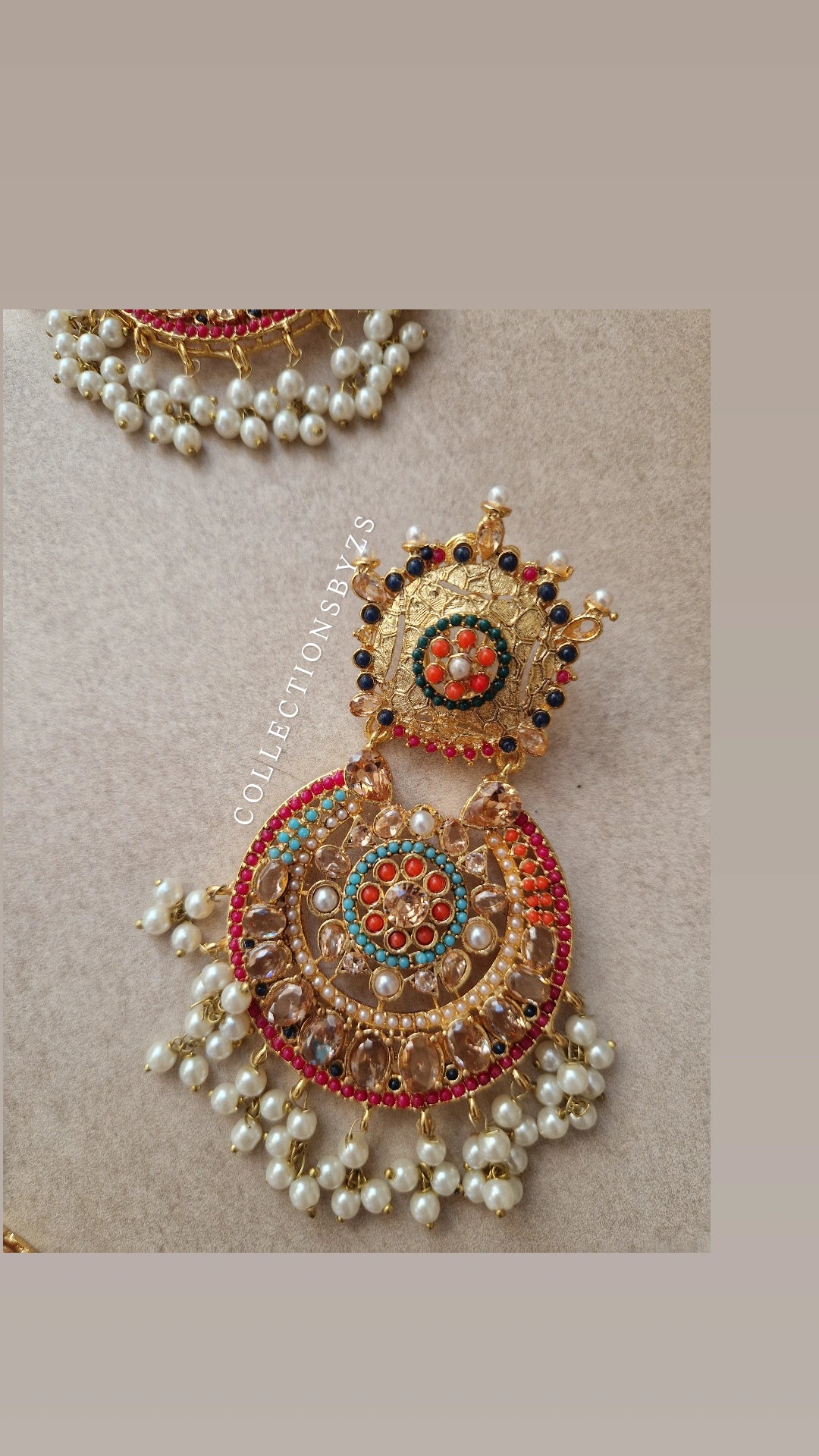 MEHREEN - Nauratan Mala Pakistani Jewellery Set OVERSIZED.
