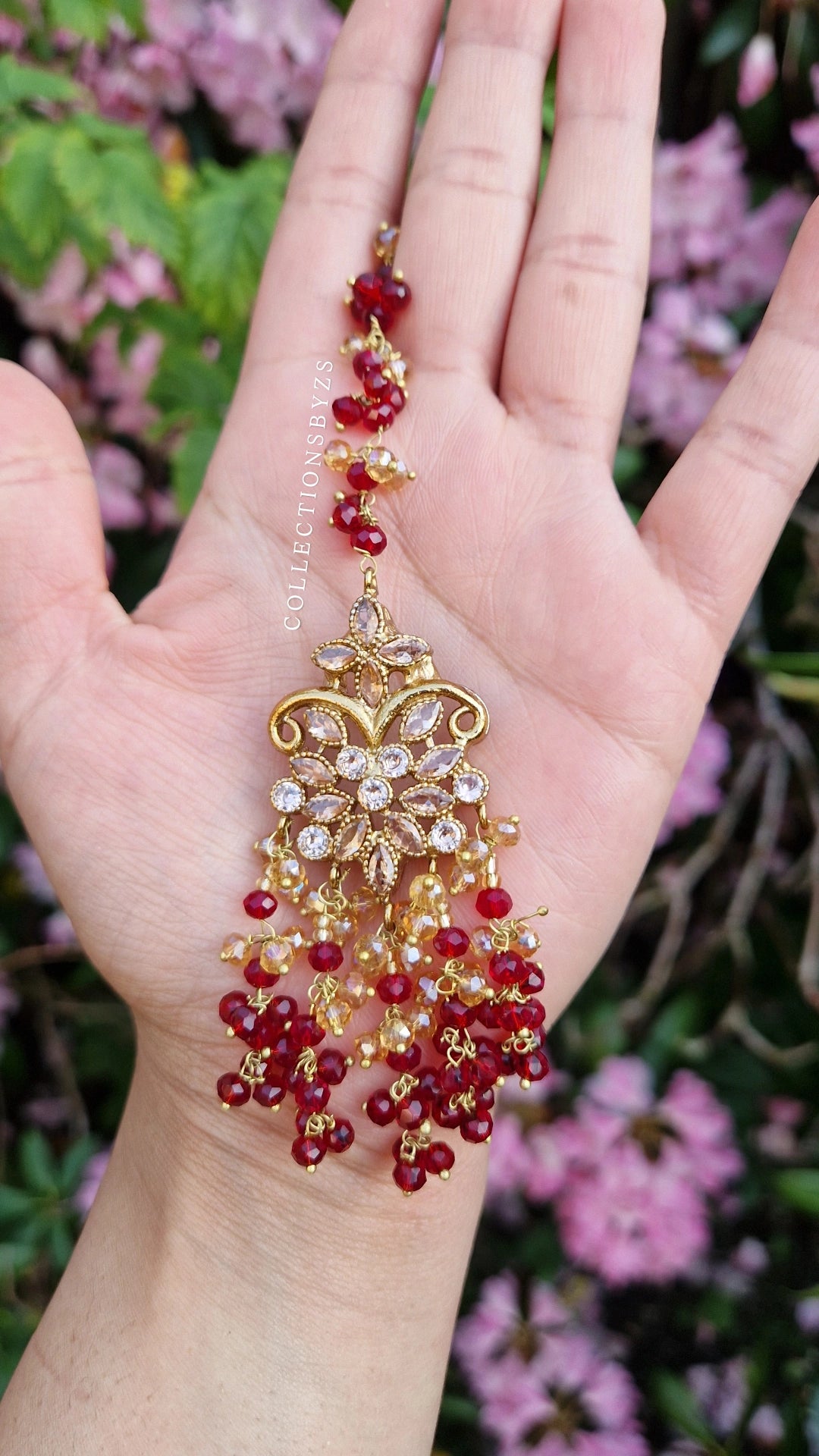 JAMEELA- Beautiful Bridal Pakistani Maroon 4 Piece Jewellery Set