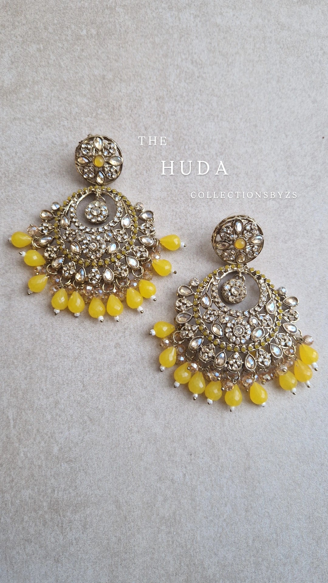 HUDA- Indian Desi Earrings Value - YELLOW