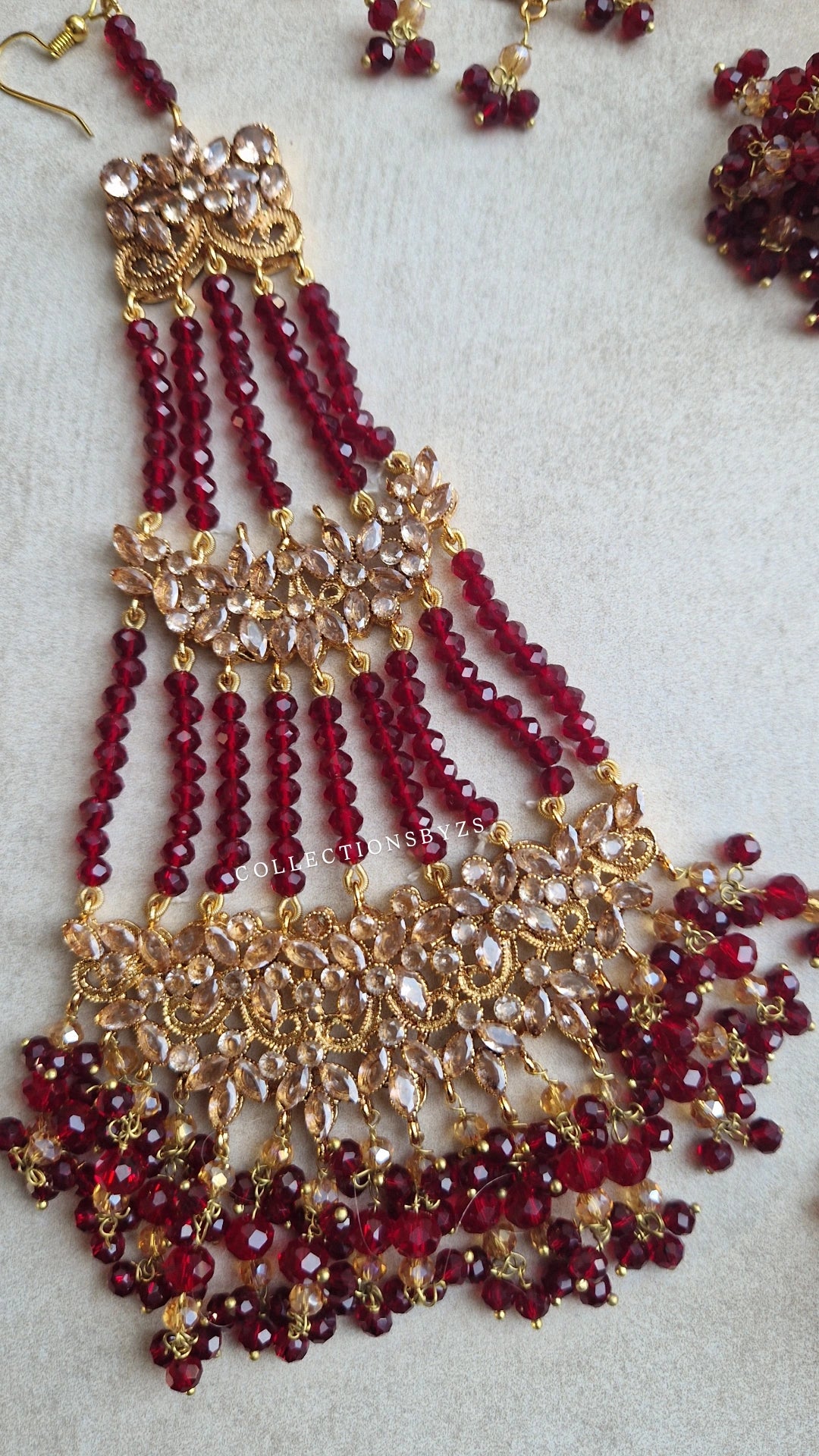 IQRA- Beautiful Pakistani Maroon Bridal Set - 4 piece