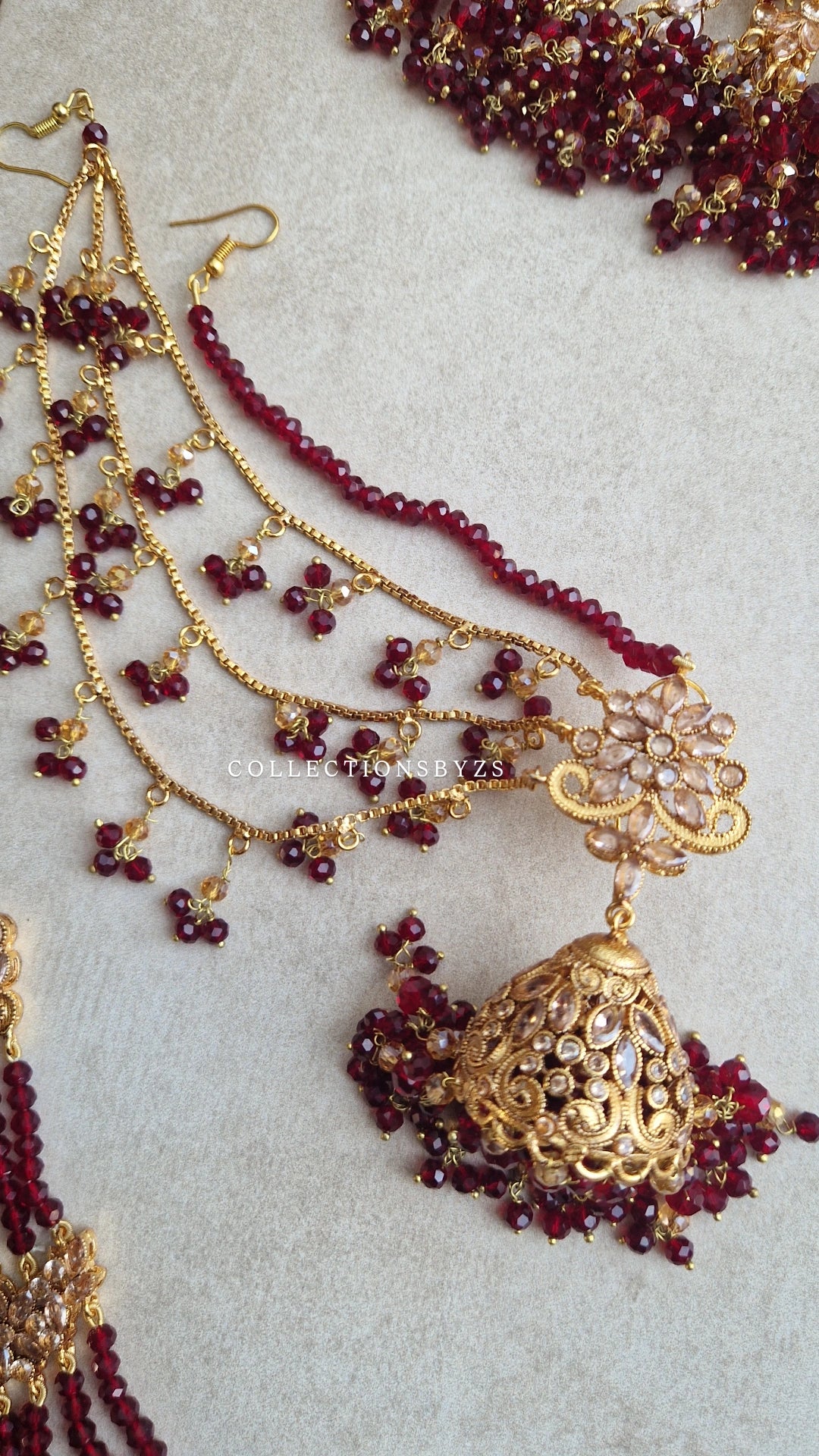 IQRA- Beautiful Pakistani Maroon Bridal Set - 4 piece
