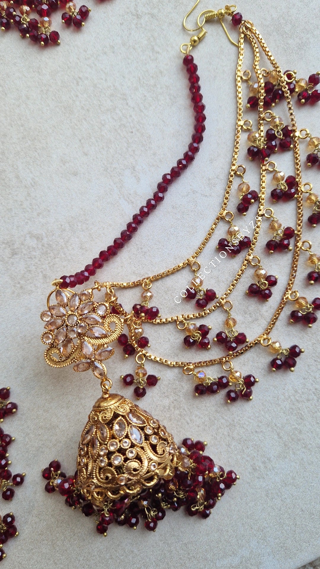 IQRA- Beautiful Pakistani Maroon Bridal Set - 4 piece