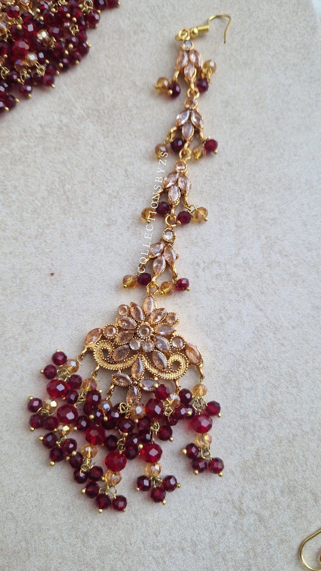 IQRA- Beautiful Pakistani Maroon Bridal Set - 4 piece