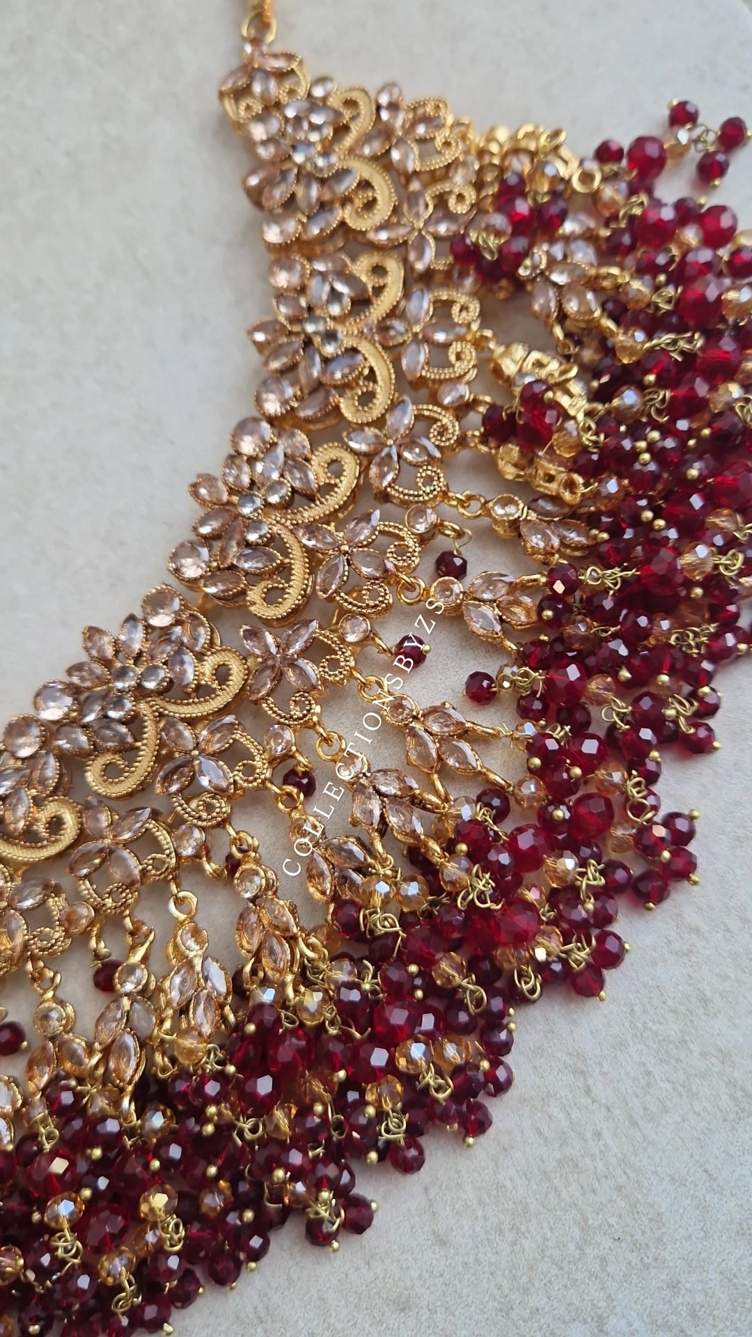 IQRA- Beautiful Pakistani Maroon Bridal Set - 4 piece