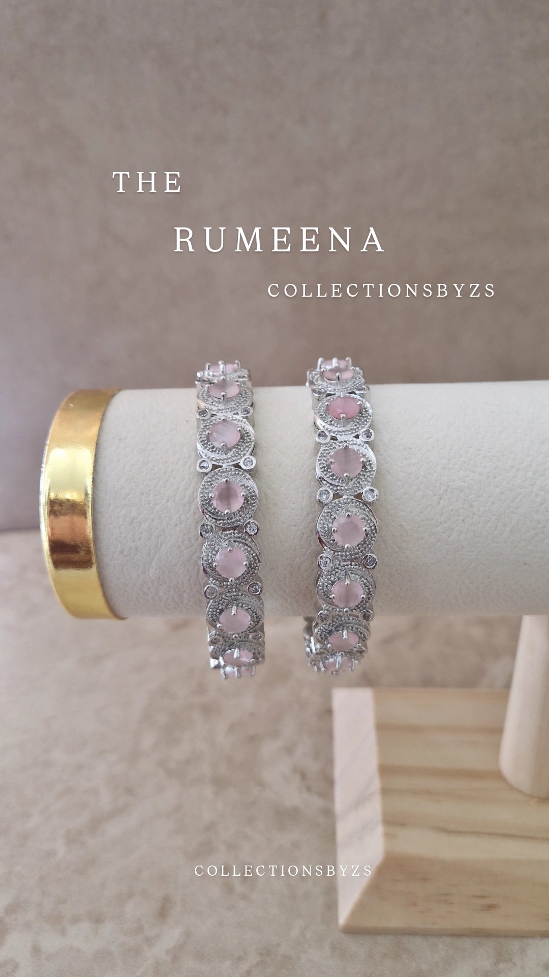RUMEENA - Beautiful Silver Bangles - PINK