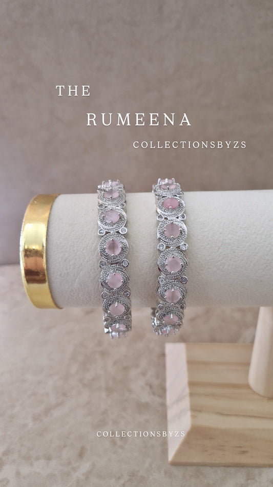 RUMEENA - Beautiful Silver Bangles - PINK
