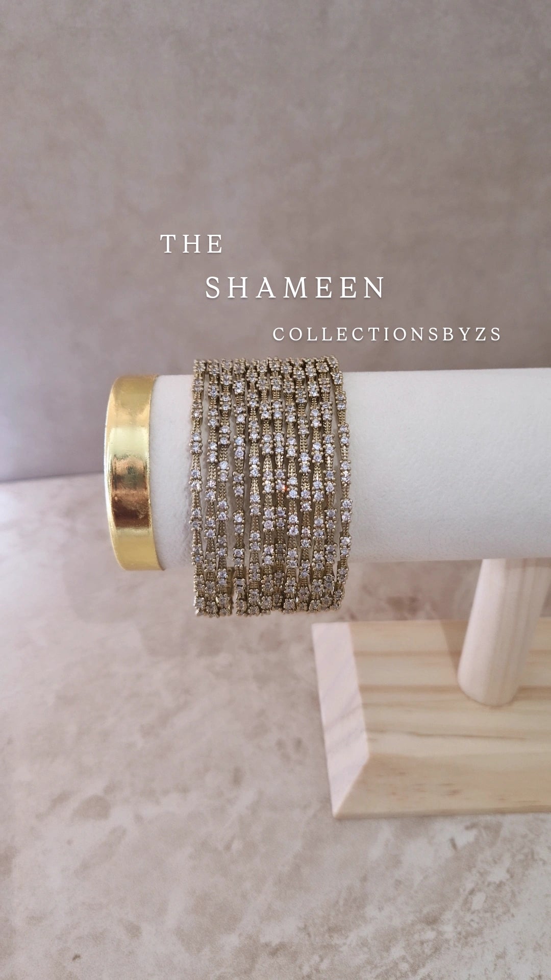 SHAMEEM- 12 Slim Bangles- Antique Polish with American Diamond