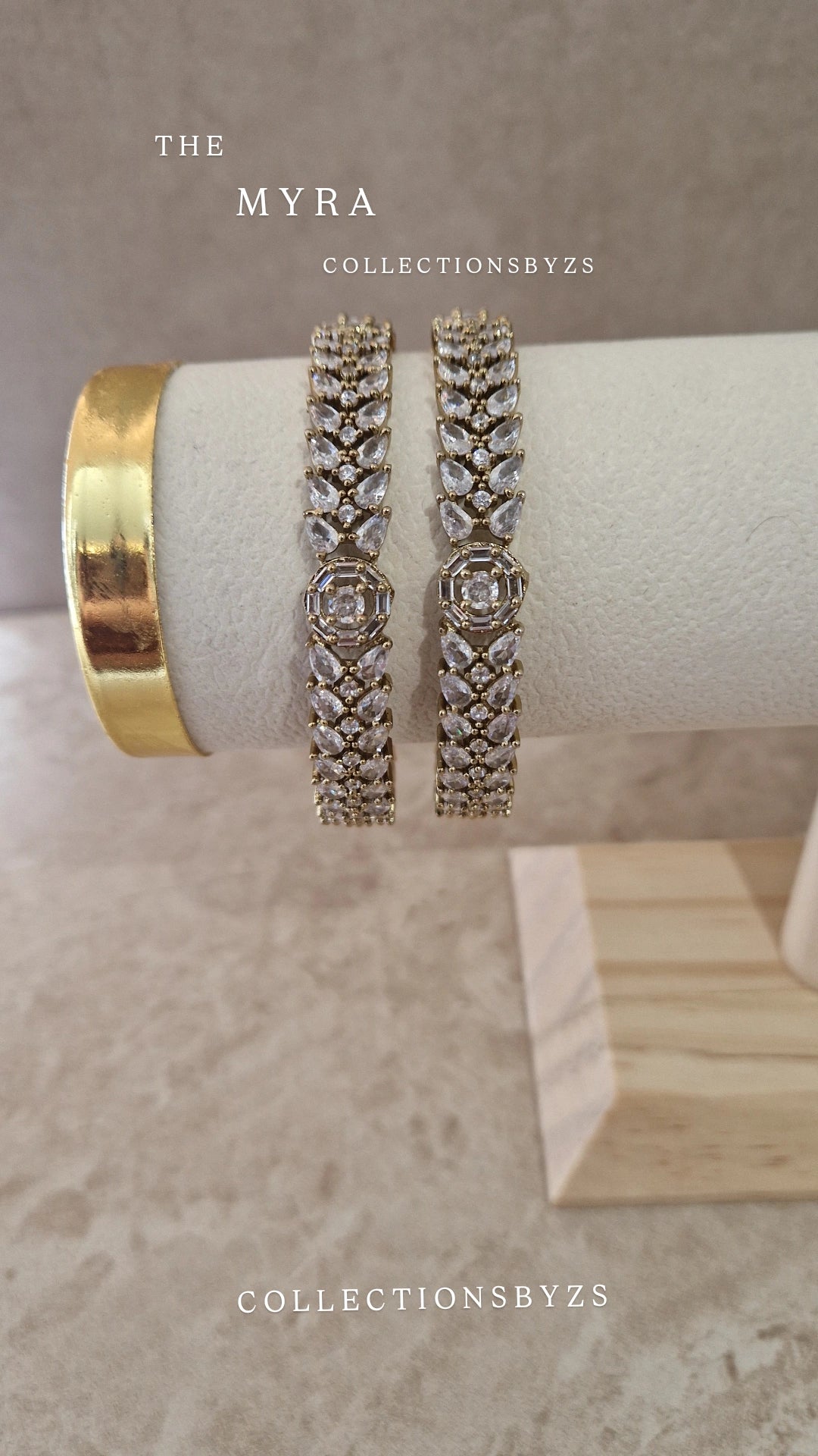 MYRA- Beautiful American Diamond Bangles- X2 pieces