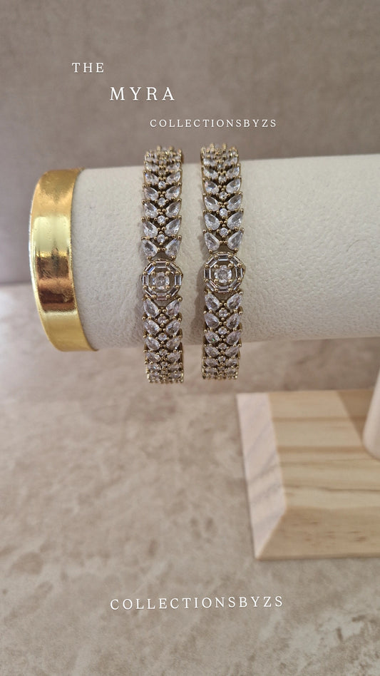 MYRA- Beautiful American Diamond Bangles- X2 pieces