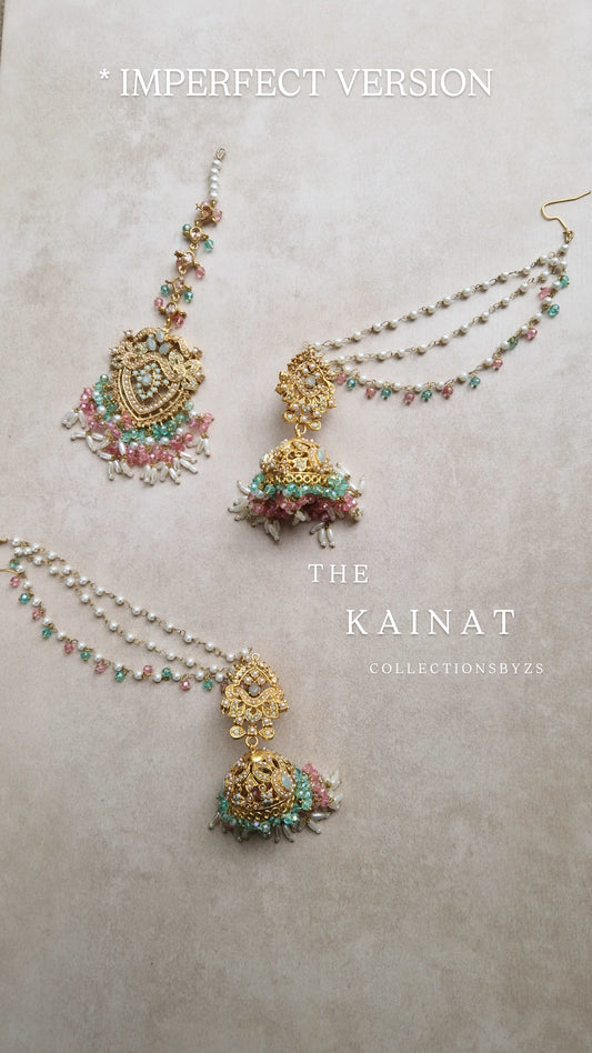 KAINAT  -* IMPERFECT SET* - Aqua Blue and Pink.