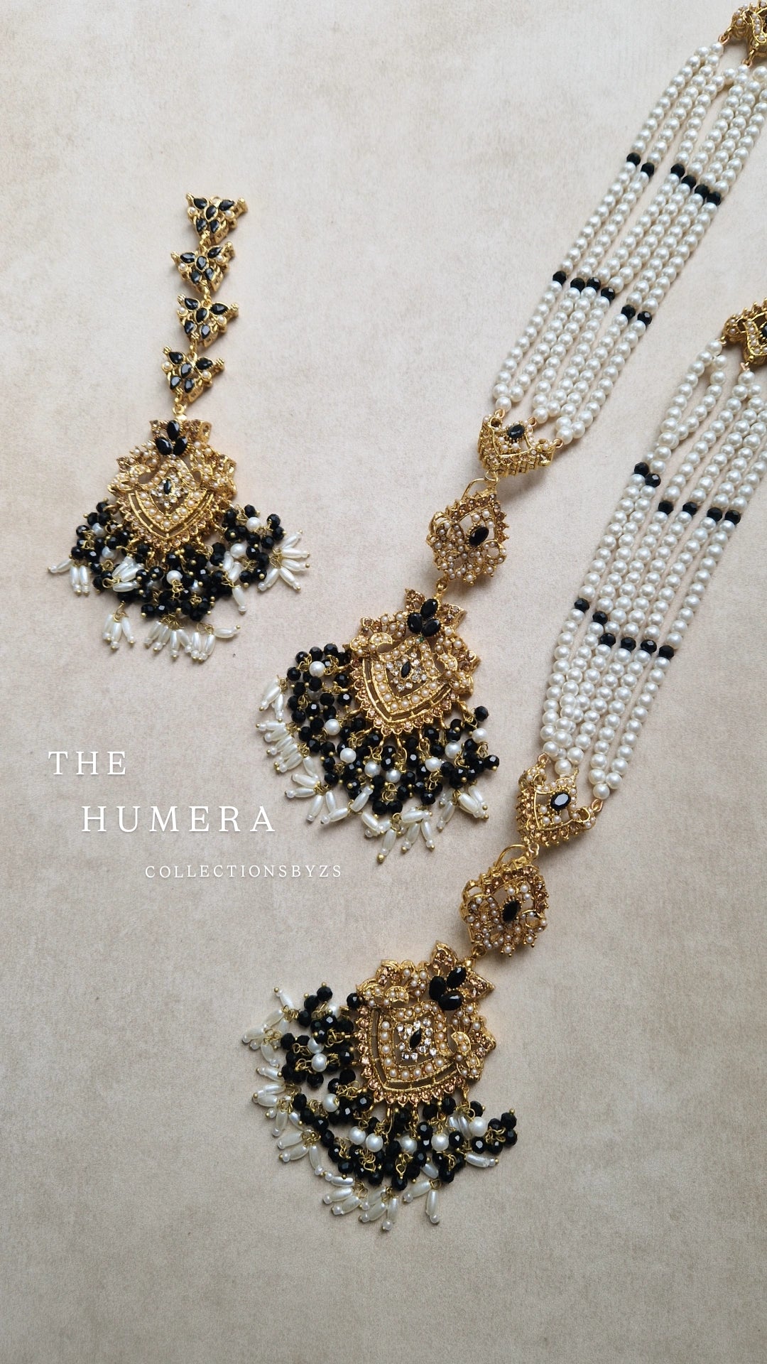 HUMERA - Pakistani Earrings & Tikka with Saharas.