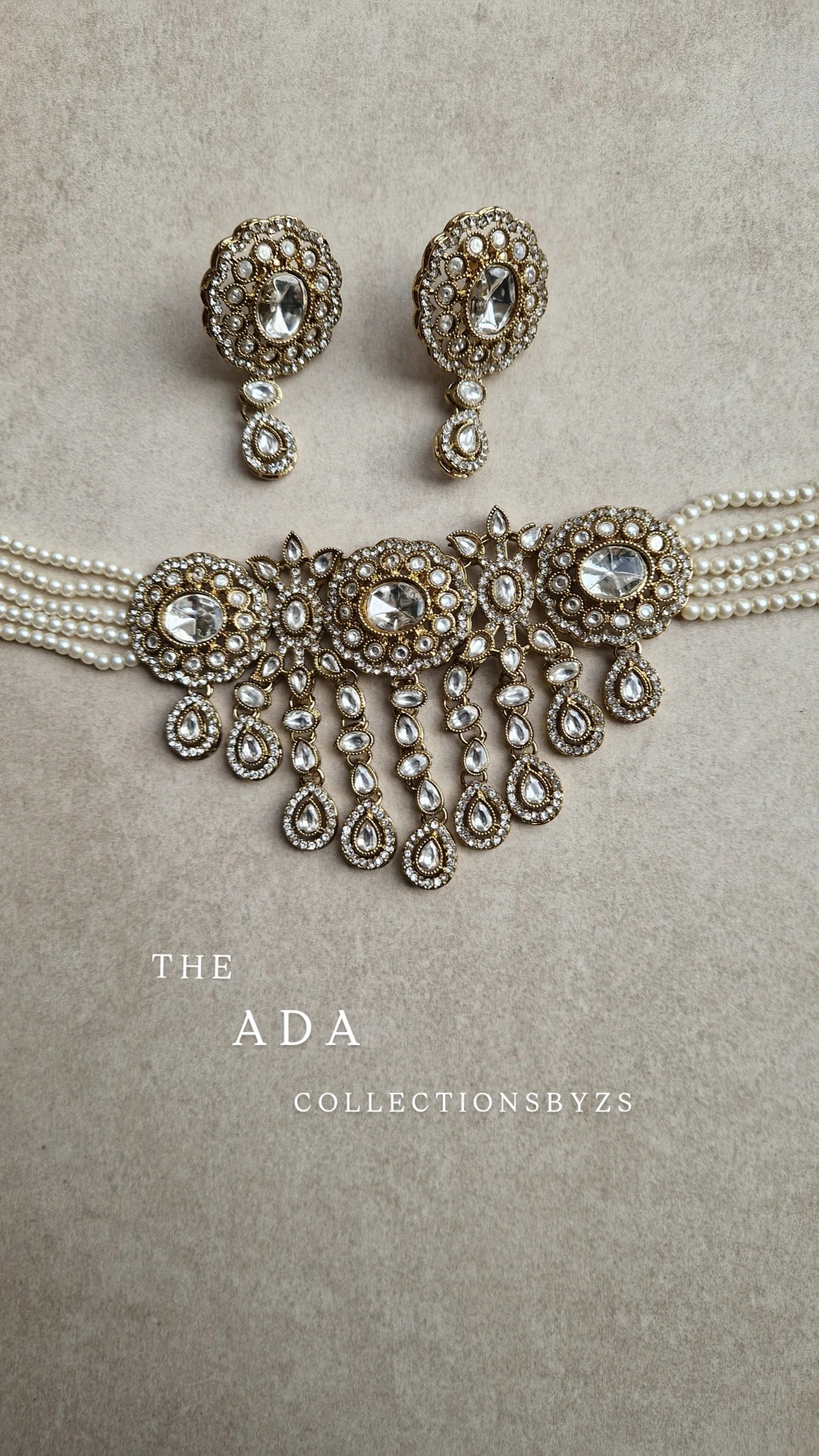 ADA - Beautiful Choker Set Kundan Inspired - CLEAR