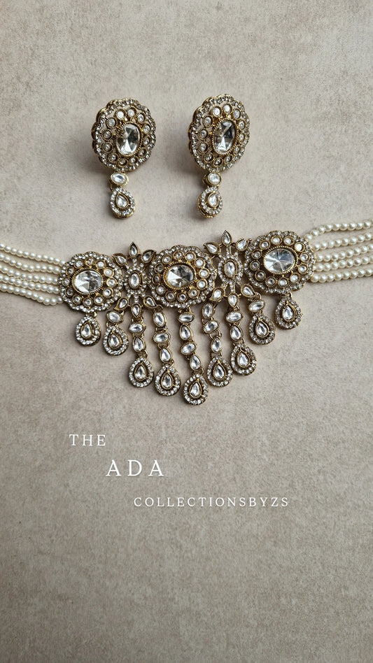ADA - Beautiful Choker Set Kundan Inspired - CLEAR