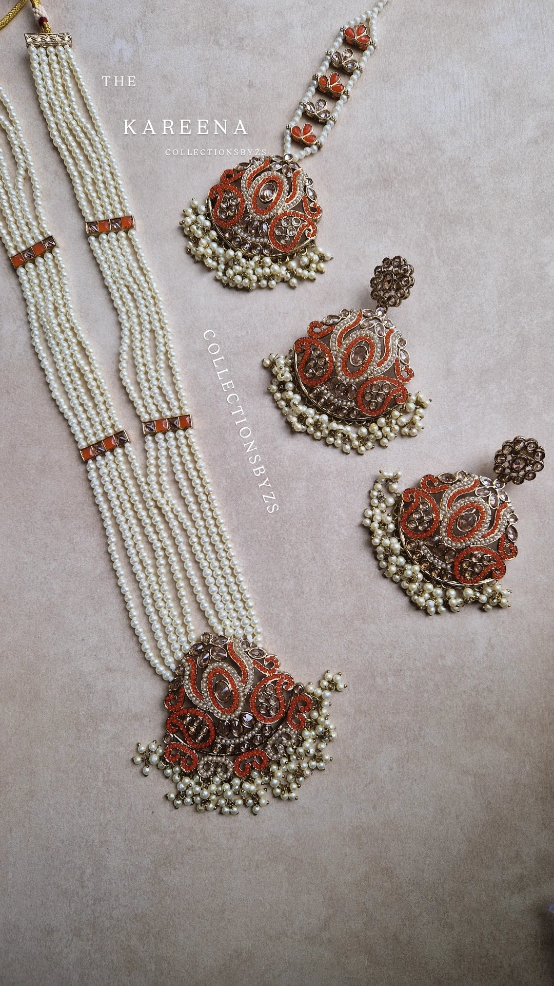 KAREENA- Orange Reverse AD Mala Set