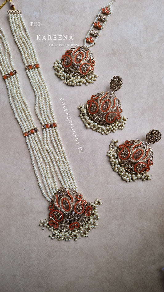 KAREENA- Orange Reverse AD Mala Set