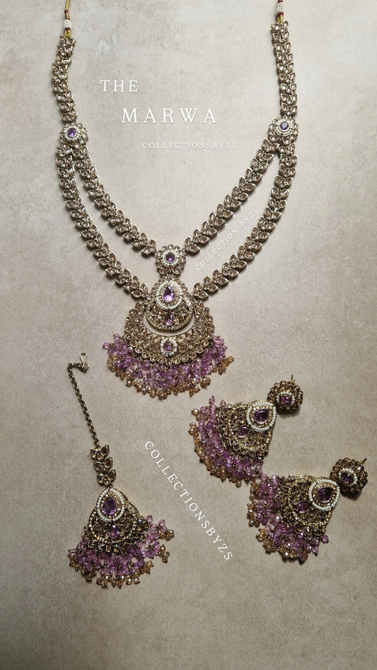 MARWA- Beautiful Indian 3 piece Mala Set- Lilac