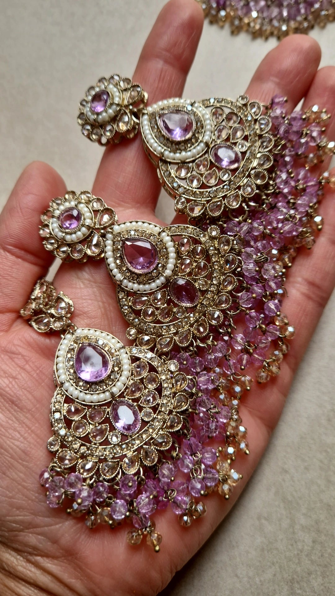 MARWA- Beautiful Indian 3 piece Mala Set- Lilac