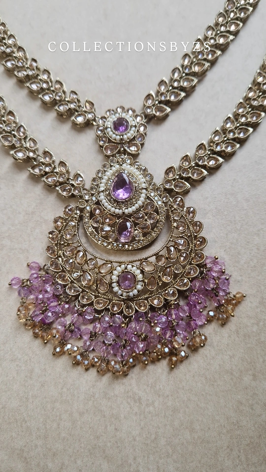 MARWA- Beautiful Indian 3 piece Mala Set- Lilac