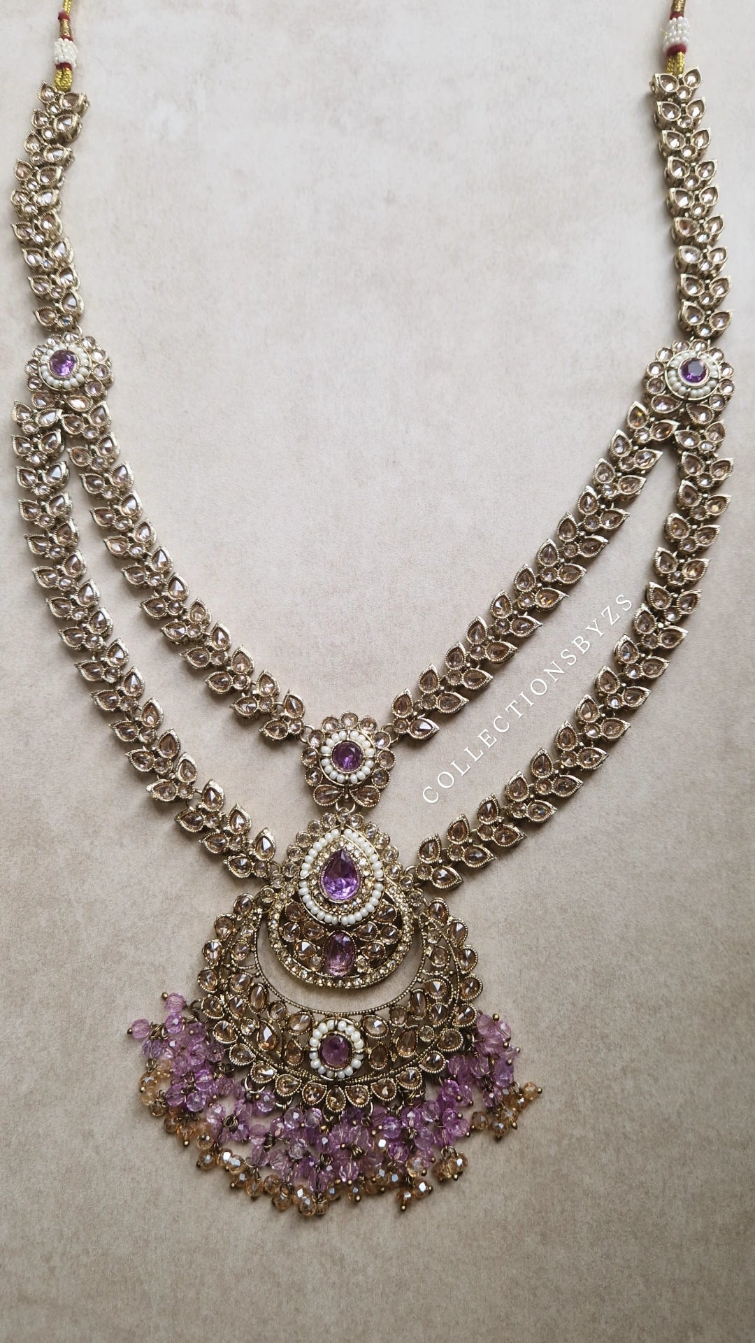 MARWA- Beautiful Indian 3 piece Mala Set- Lilac