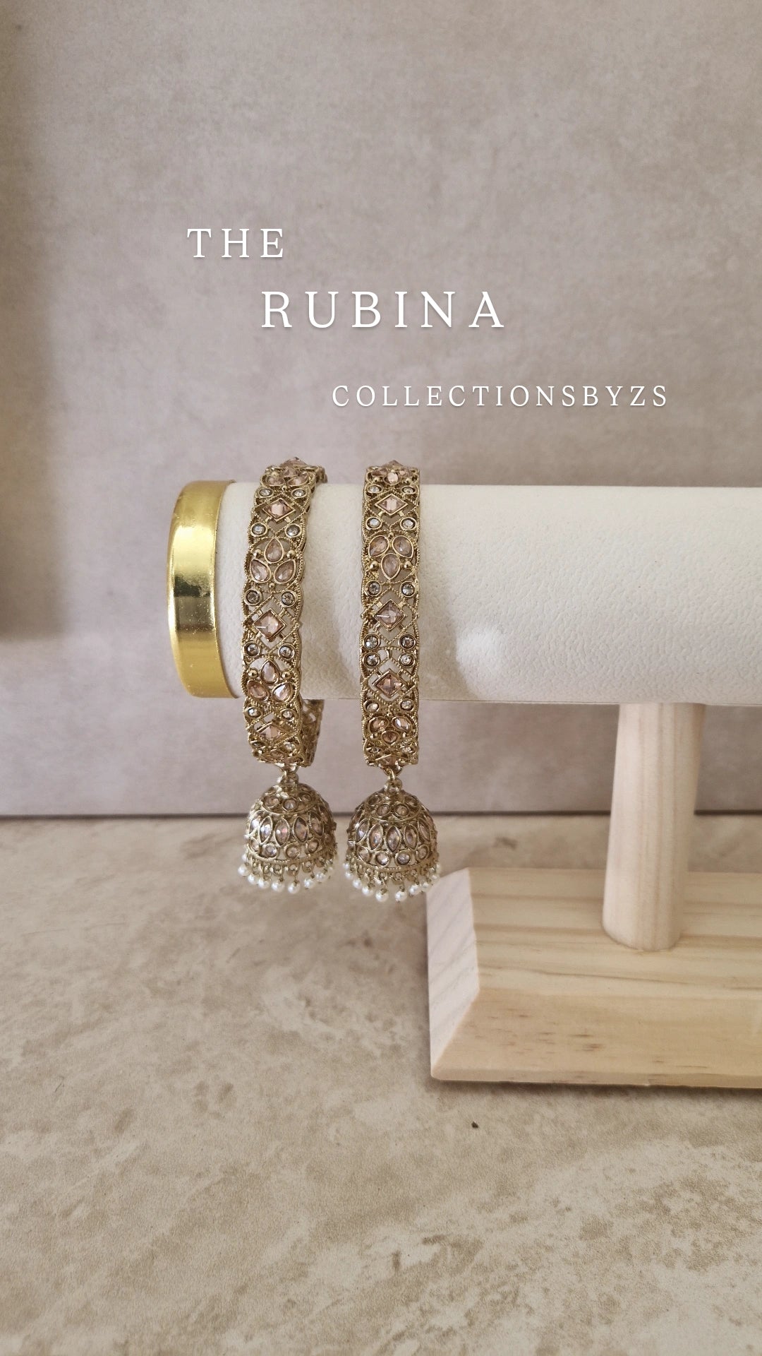 RUBINA - Indian Reverse AD Jumka Bangles - 2 Bangles