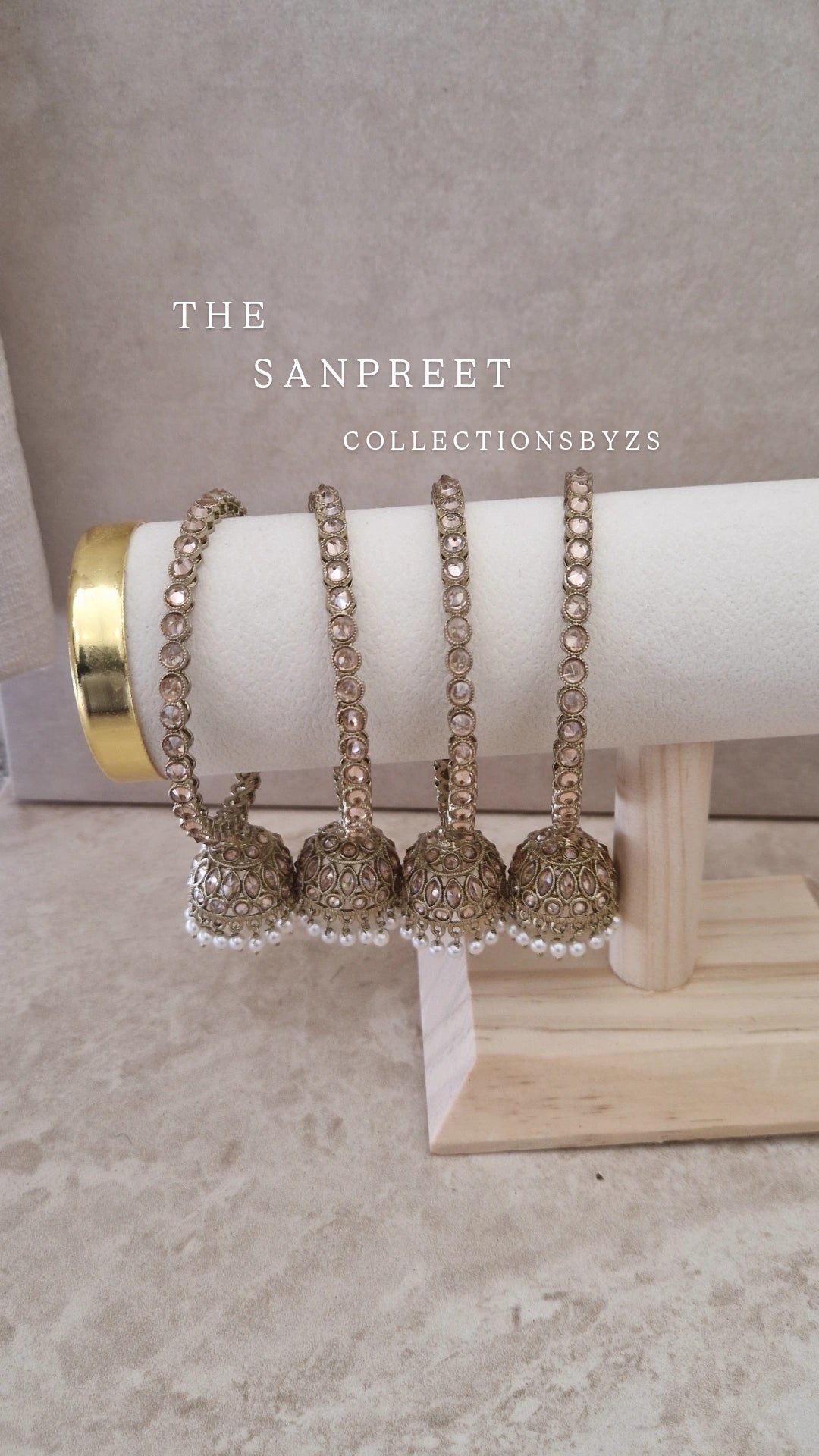 SANPREET - Indian Reverse AD Jumka Bangles - 4 Bangles