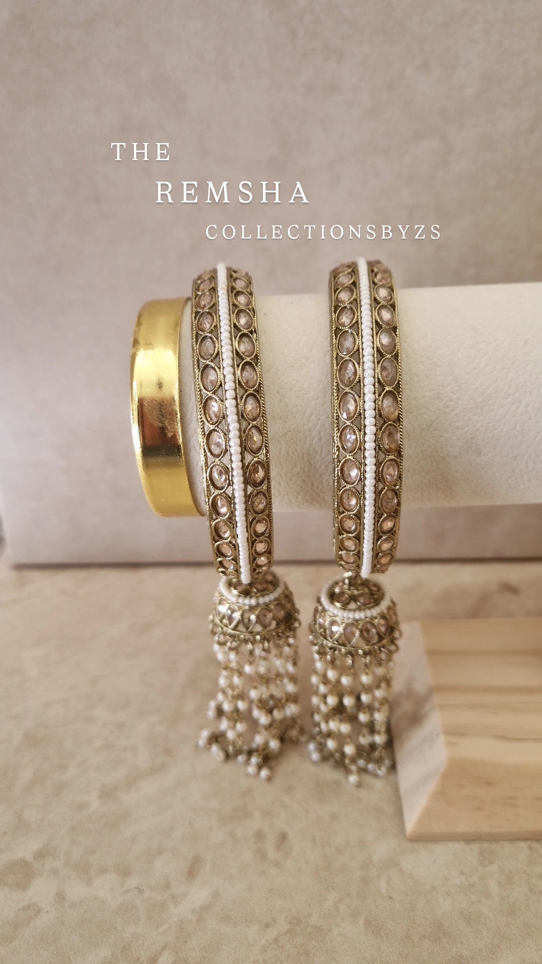 REMSHA- Indian Reverse AD Jumka Bangles - 2 Bangles