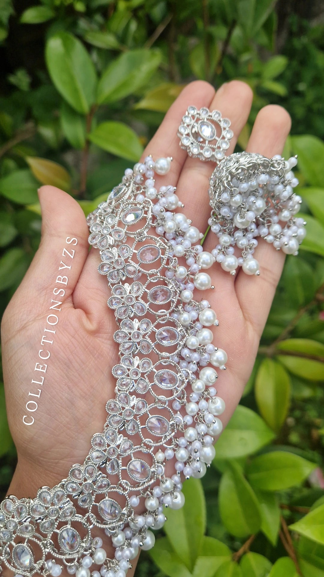 JIA:- Reverse AD Value SILVER Indian Jewellery Set