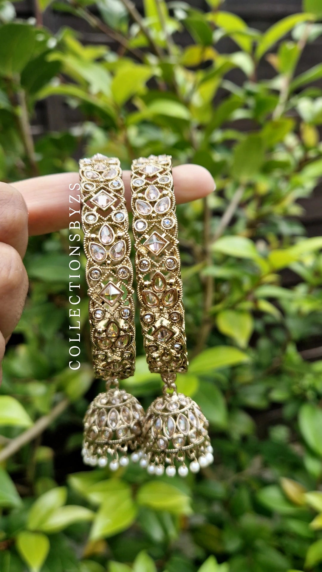 RUBINA - Indian Reverse AD Jumka Bangles - 2 Bangles