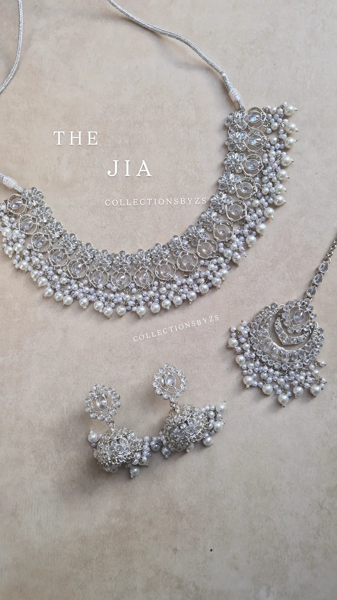 JIA:- Reverse AD Value SILVER Indian Jewellery Set