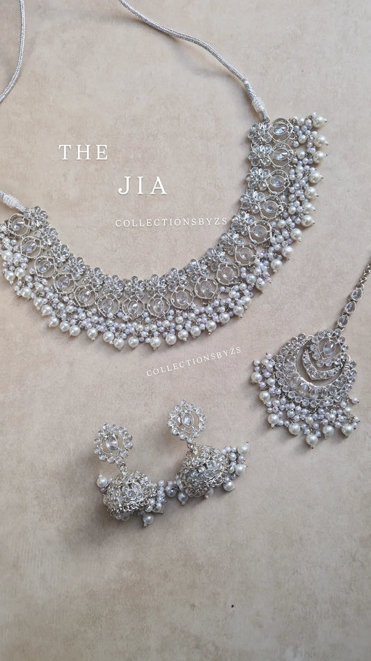 JIA:- Reverse AD Value SILVER Indian Jewellery Set