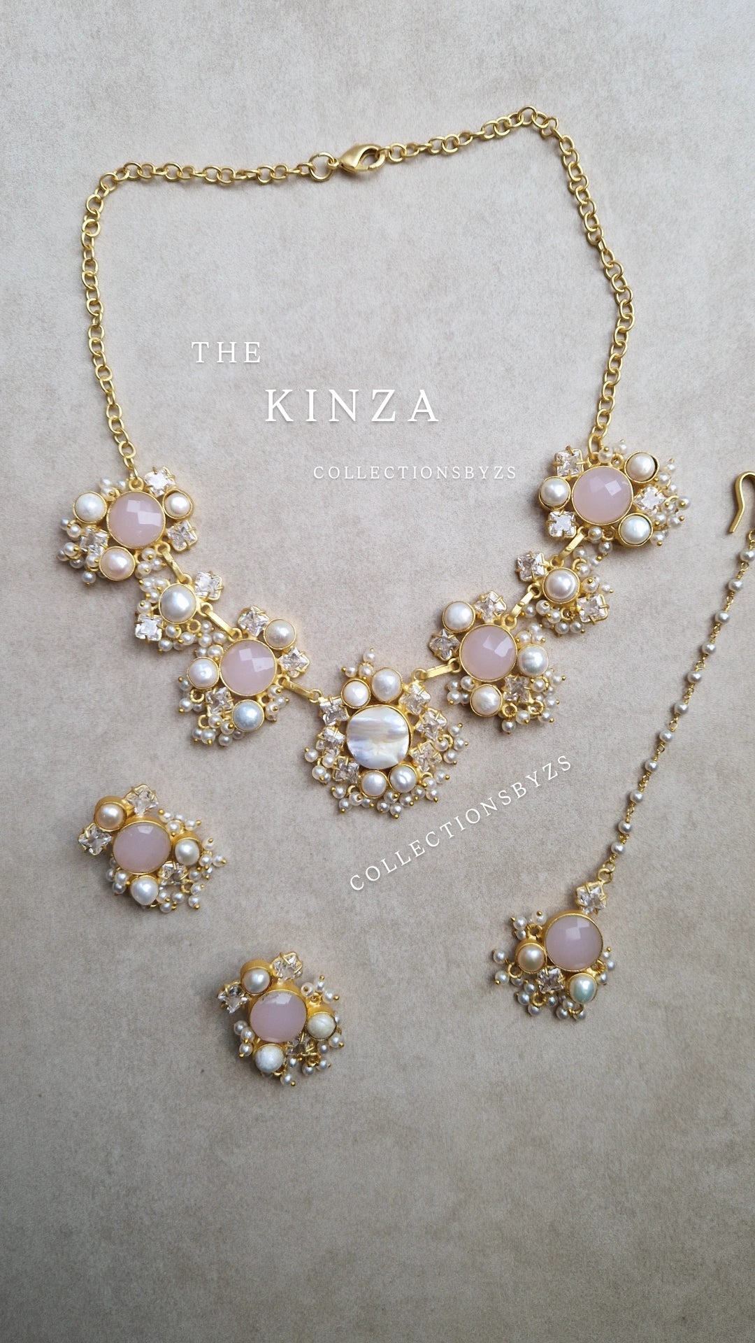 KINZA-  Small yet Beautiful Elegant Premium Mother of Pearl Set and Pink Set