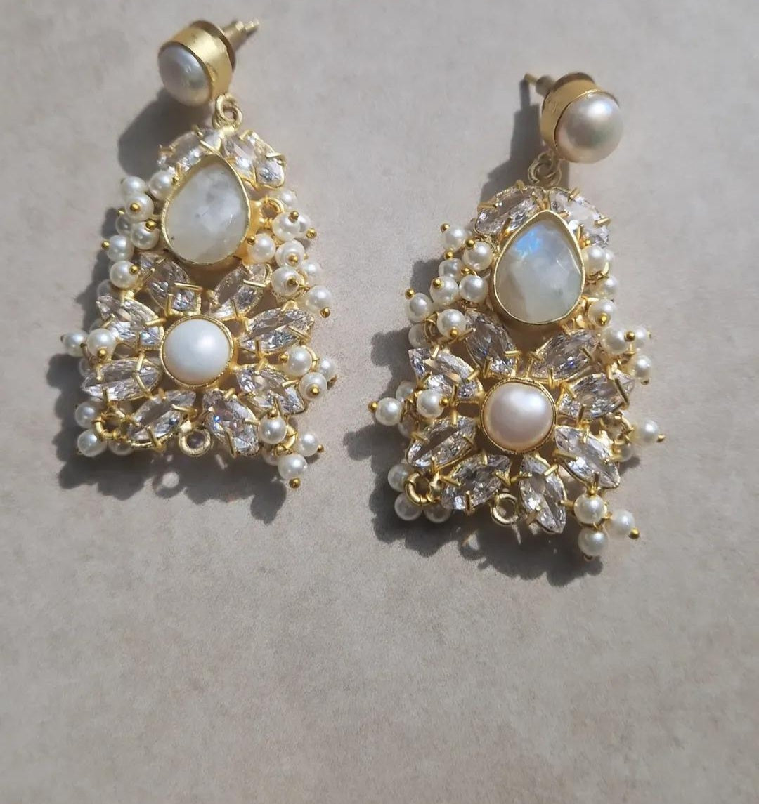 *IMPERFECT* Earrings - Semi Precious stones with Mother of Pearl