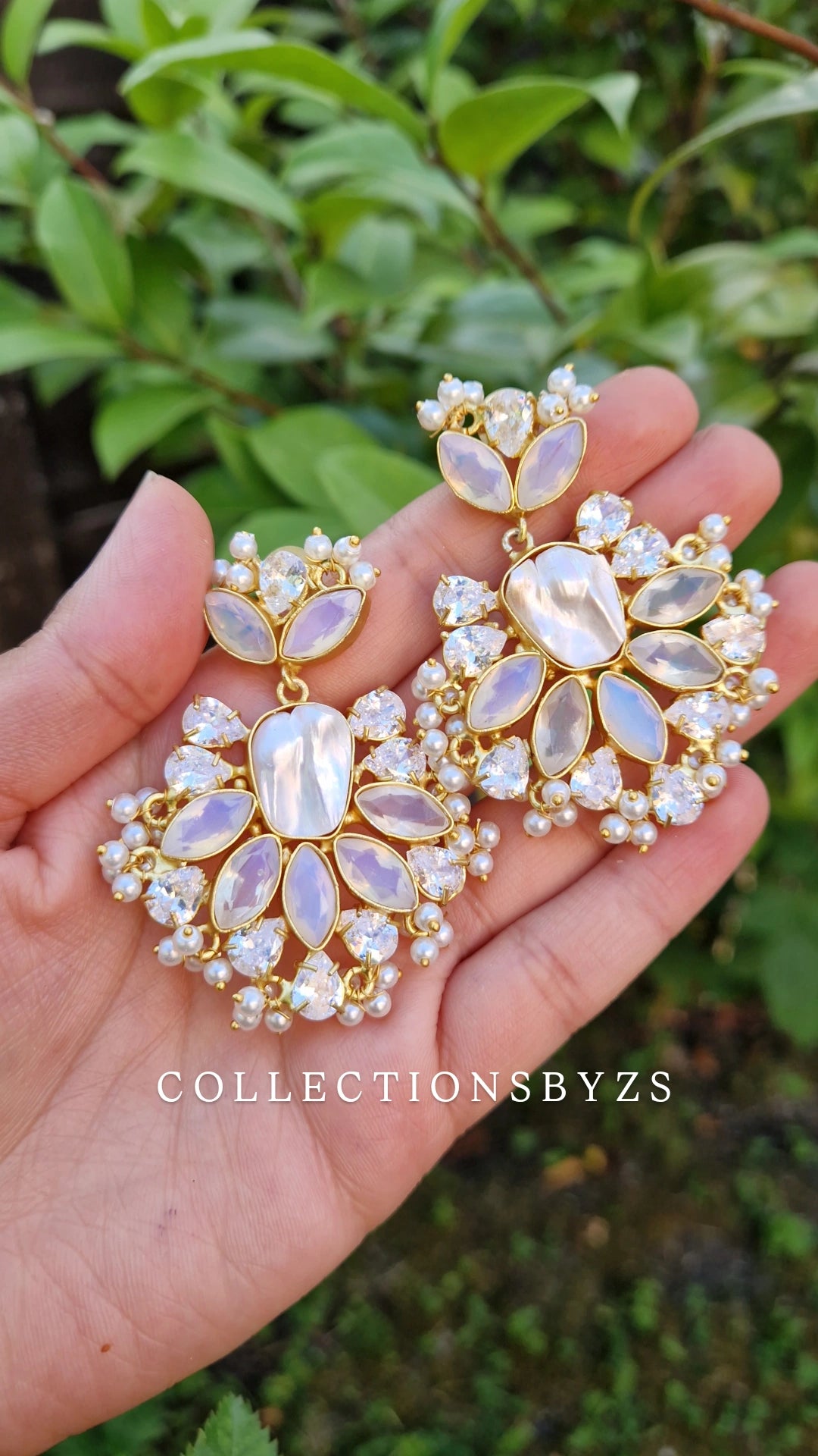 ROSINA - *Premium*  Earrings- Fresh water Pearls and Opalite