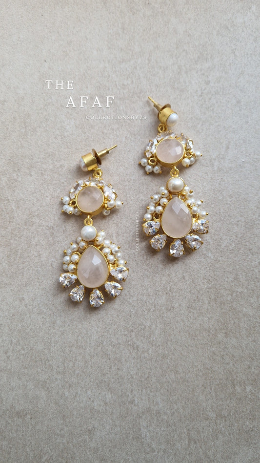 AFAF * PREMIUM*  Authentic Fresh water Pearls and Crystal Earrings