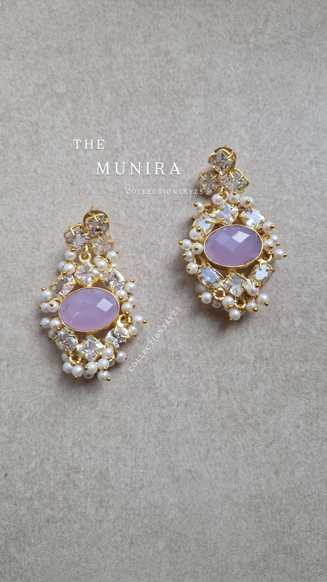 MUNIRA- *Premium*  Earrings- Fresh water Pearls and Purple/Lilac