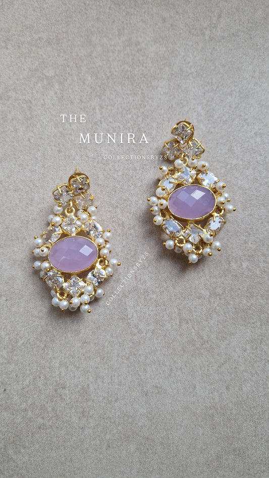 MUNIRA- *Premium*  Earrings- Fresh water Pearls and Purple/Lilac
