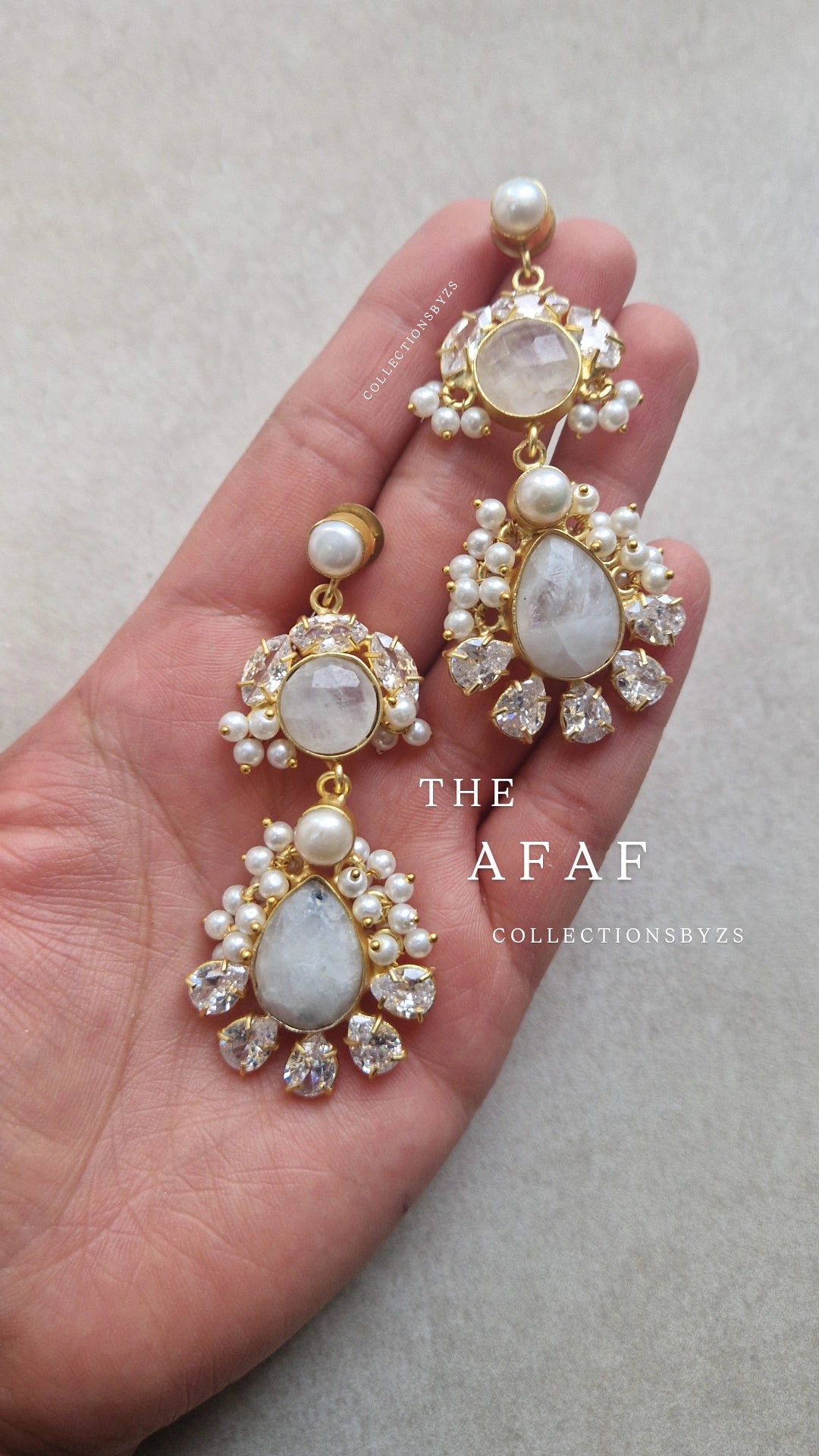 AFAF * PREMIUM*  Authentic Fresh water Pearls and Crystal Earrings