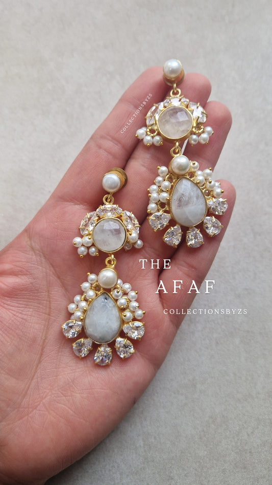 AFAF * PREMIUM*  Authentic Fresh water Pearls and Crystal Earrings