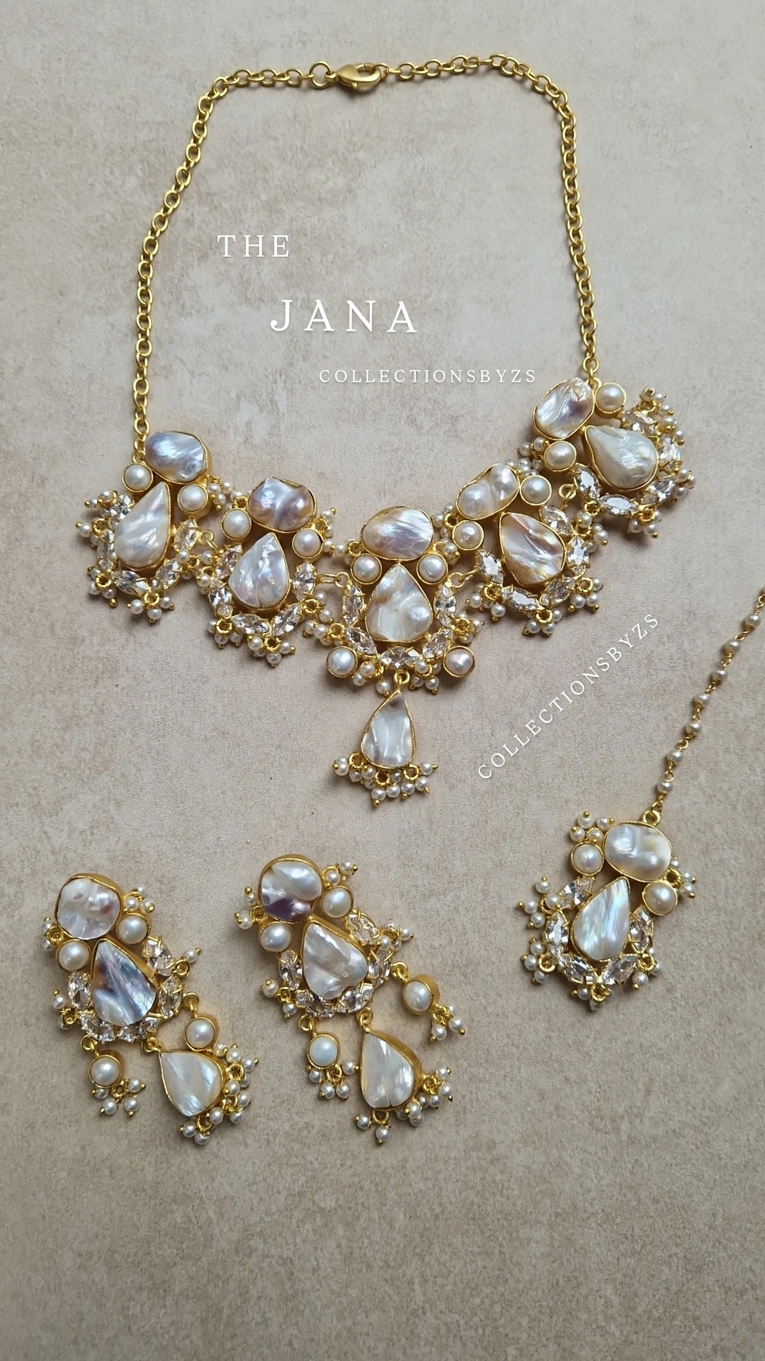 JANA * PREMIUM* Luxury full Fresh Water Pearl Necklace Earring and Tikka Set